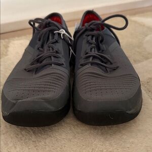 Under Armour Men's Charcoal Sneakers with Crimson Highlights